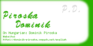 piroska dominik business card